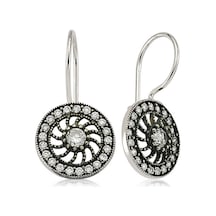 Gümüş Taşlı Sallantılı Çiçek Küpe Ea1760005 Gümüş