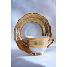 Acar Lılıbet 6 Kişilik Kahve Fincanı Takımı - 90 Ml Beyaz - Gold