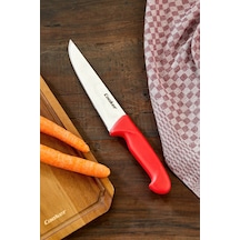 Cooker 31 Cm Paslanmaz Çelik Kasap Bıçağı Kırmızı Ckr4599