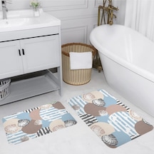 Eliana Home Dijital Baskılı 2'li Banyo Paspas Takımı Lna5088 Mavi