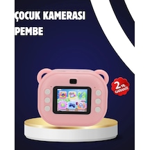 Termal Baskılı Şipşak Kamera 1080p Hd, 24mp, Çift Lensli Ve Müzik Oynatıcılı Pembe