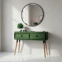 Mobenta Stria Entry: Modern Masif Dresuar 2 Çekmeceli Antre Konsolu - 120x31.5 Ye Yeşil