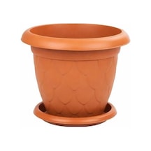 Omnipazar So-d007 Damla Desen Tabaklı Saksı Takımı 8 Litre No:7 Kiremit 108