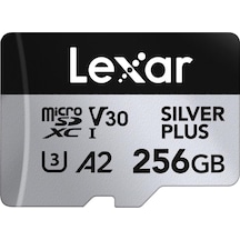 Lexar 256 GB Silver Plus 205 MB/S 4K V30 UHSI Micro SD Hafıza Kartı