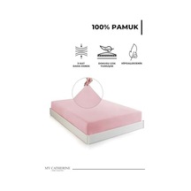 Lastikli & Hipoalerjenik Çarşaf %100 Pamuk Penye Kumaş 120x200 Cm Pembe, Luxcarsaf Abanoz