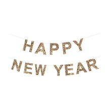 Meri Meri - Gold Glitter Happy New Year Garland - Altın Simli Happy New Year Asılan Süs 0 - 99