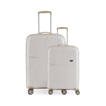 Ççs 5264 Büyük Kabin 2 Li Valiz Seti Beyaz-bej