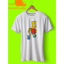 Simpsons Baba Çocuk Baskılı Tişört Ücretsiz Kargo