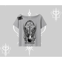 Tarzsokak Kayık Yaka Tshirt Born To Rock Eternal Flame Legacy Gri