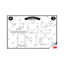 Suzuki Grand Vitara 1998-2005 Torpido Konsol Trim Göğüs Maun Kaplama Set 16 Parça Gümüş Renk