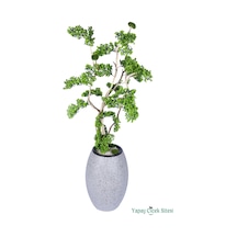 Yapay Çiçek Sitesi Fiber Saksıda Doğal Gövdeli Bonsai Yapay Ağaç 190 Cm Yeşil
