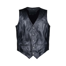 Tamer Tanca Erkek Hakiki Deri Siyah Yelek Deri Mont 1042 Y01 Erk Derı Yelek Sk24/25 Sıyah Zıg Siyah