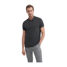 Cazador Erkek Polo Yaka Slim Fit Düz Pamuklu Tişört 4613 Antrasit