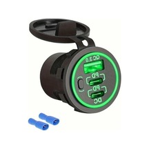 Trendooze Gaojunshop01 Yeşil 3 Portlu Hızlı Araç Şarj Cih. 30w Pd3.0 Qc3.0 Düğmeli Anahtar