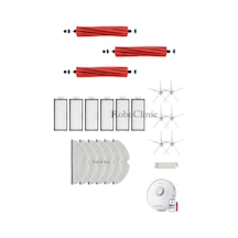 Roborock Q7 Max, Q7 Max Plus Beyaz Robot Süpürge Uyumlu Yedek Fırça,hepa Filtre,mop Seti-22 Parça