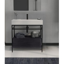 Orka Vegas 60 Alt Modül + Lavabo Beyaz Metalık Antrasit Diğer