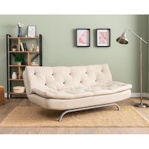 Pafu Rivo Üçlü Yataklı Koltuk - Keten Krem Krem