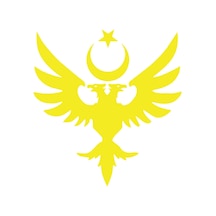 Çift Başlıklı Kartal Ve Ay Yıldız Sticker 17x17 Cm Sarı