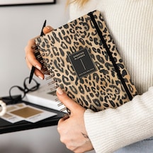 A5 Spiralli Süresiz Planlayıcı Ajanda Leopar - 15x21 Çok Renkli