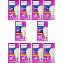 Philips 8w 60w 2700k Sarı Işık E27 Duylu Klasik Led Ampul 10 Adet