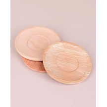 6 lı Ahşap Çay Tabağı Çay Tabak Yuvarlak 9,5cm