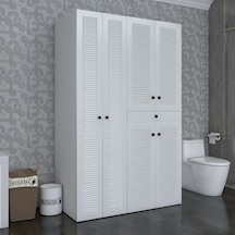 Kenzlife Membran Çamaşır-kurutma Makinesi Dolabı Şahrur Sol Byzbyz 187 120 60 Çekmeceli Mebran Kapak Mdf Gövde Banyo Beyaz