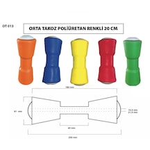 Tekne Römorku Poliüretan Orta Makara Takozu 20 Cm Sarı Renk