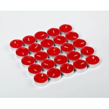 Tealight Mum - Kırmızı Küçük Yuvarlak Yılbaşı Yer Ve Masa Mumu 20