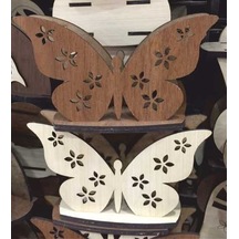 Kelebek Formunda Mdf Peçetelik Kahverengi