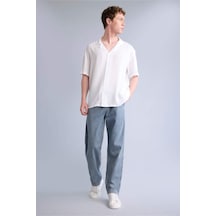 Defacto Yumuşak Dokulu Beli Lastikli Wıde Leg Pantolon H6704ax26smnm84 İndigo-nm84
