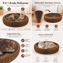 Majo Katlanabilir Yataklı Karton Tırmalama