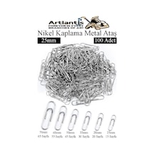 Metal Ataş No 2 25mm 100 Lü 1 Paket Nikel Kaplama Metal Ataç Dayanıklı Paslanmaz 15 Sayfa Kapasiteli Ofis Okul Büro