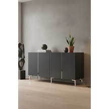 Ka1524as Poli Konsol Ve Tv Sehpası Antrasit-silver 150cm Antrasit - Gümüş