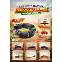 Tr 150 Metre 16mm Deliksiz Damla Sulama Hazır Set 80 Ağaç Uyumlu Hs0004