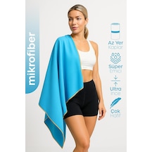 Ayrex Unisex Mikrofiber Plaj Havlusu 80x130 Cm Yumuşak Dokulu Deniz Banyo Sporcu Havlusu Large Boy Turkuaz Diğer