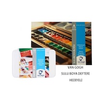 Talens Van Gogh Tablet Sulu Boya Seti 15 12+3 Renk + 24x32 Cm. 300 Gr. 8 Sayfa Defter Hediyeli Çok Renkli