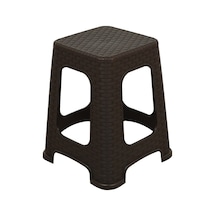 Mandella Sağlam Plastik Karizma Rattan Tabure (6 Adet) Kahverengi