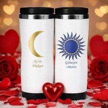 Bk Gift Kişiye Özel Çift Sevgili Tasarımlı İkili Çelik Termos Bardak -5, Sevgiliye Hediye, Sevgililer Günü Hediyesi Kobitmeyencom36285 Bk Gift Renkli