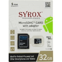 Syrox 32 GB MicroSDHC Class 10 UHS-I Hafıza Kartı + Adaptör