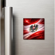 Avusturya Austria Abstract Ülke Bayraklı Buzdolap Magneti - 9x9 Cm