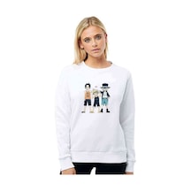 Anime One Piece Boku Dake Ga Baskılı Beyaz Kadın Sweatshirt