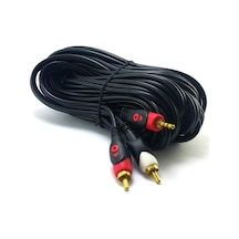 Electroon 2Rca-3.5Mm Stereo Kablo 10Metre Gold