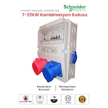 22kw + 7.4kw Schneider Kombinasyon Kutusu 5x32a + 3x32a + 220v Kaçak Akım Röleli Tesla Togg Uyumlu 22kw - 7.4kw