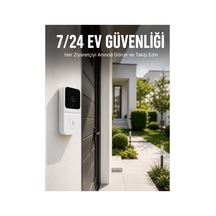 Kablosuz Beyaz Akıllı Kapı Zili Wifi Bağlantılı Hd Kameralı Ev Güvenlik Sistemi Çok Renkli