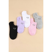 Hitit Socks Kadın 5 Çift Premium Sıkmayan Nefes Alan Babet Çorap Çok Renkli Asorti