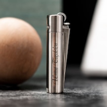 İsme Özel Clipper Metal Çakmak Gümüş