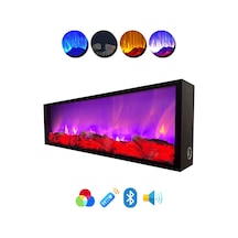Arif Şömine Dekoratif Elektrikli Yapay Şömine - 130x25x15 Cm - Farklı Renk Modları, Kumandalı, Bluetooth