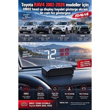 Toyota Rav4 2002-2026 Modeller İçin Obd2 Head Up Display Hayalet Gösterge Ekranı Ön Cam Hız Göstergesi
