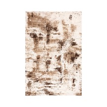Kartela Halı Nivo Halı Kaymaz Taban Makinede Yıkanabilir Halı Kahverengi - 180 X 270 Cm