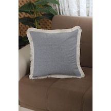 Dnc Home Tekstil Ndchome Gri Püsküllü Kırlent Kırlent Kılıfı 43 X 43